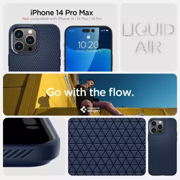 Etui Spigen Liquid Air für Apple iPhone 14 Pro Max Marineblau