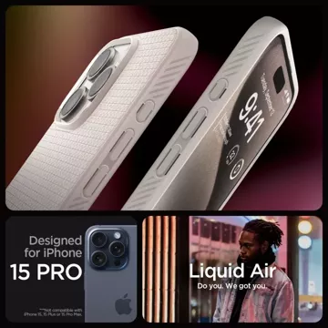 Etui Spigen Liquid Air für Apple iPhone 15 Pro Naturtitan