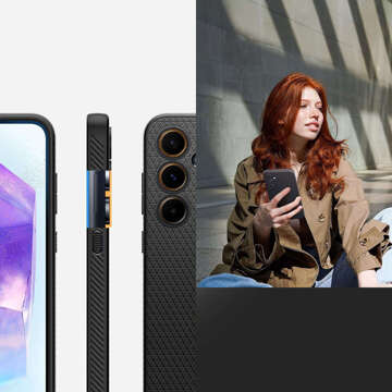 Etui Spigen Liquid Air für Samsung Galaxy A55 5G Mattschwarz