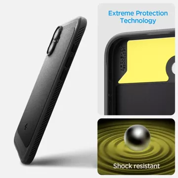 Etui Spigen Rugged Armor Mag Magsafe für Apple iPhone 16 Schwarz