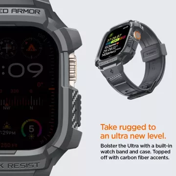 Etui Spigen Rugged Armor „Pro“ für Apple Watch Ultra 1 / 2 (49 mm) Dunkelgrau