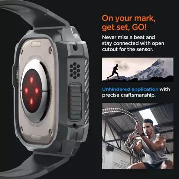 Etui Spigen Rugged Armor „Pro“ für Apple Watch Ultra 1 / 2 (49 mm) Dunkelgrau