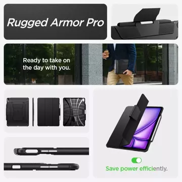 Etui Spigen Rugged Armor „Pro“ für Apple iPad Air 13 2024 Schwarz