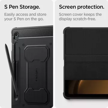 Etui Spigen Rugged Armor „Pro“ für Samsung Galaxy Tab S9 FE 10.9 X510 / X516B Schwarz