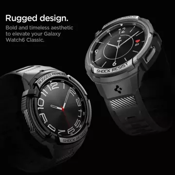 Etui Spigen Rugged Armor „Pro“ für Samsung Galaxy Watch 6 Classic (43 mm) Schwarz