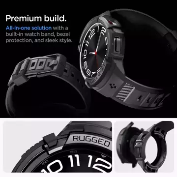 Etui Spigen Rugged Armor „Pro“ für Samsung Galaxy Watch 6 Classic (43 mm) Schwarz