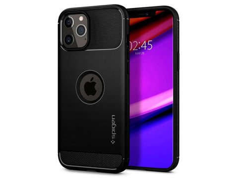 Etui Spigen Rugged Armor für Apple iPhone 12/ 12 Pro 6.1 Mattschwarz