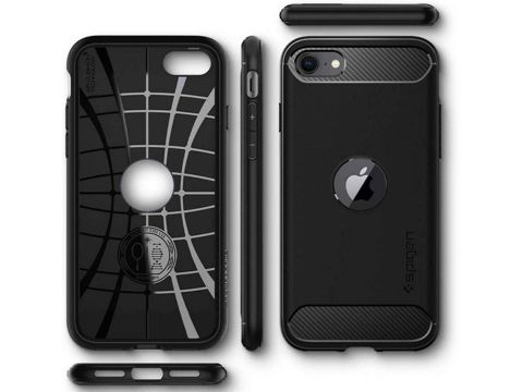 Etui Spigen Rugged Armor für Apple iPhone SE 2022 / 2020 Mattschwarz