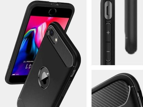 Etui Spigen Rugged Armor für Apple iPhone SE 2022 / 2020 Mattschwarz