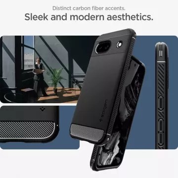 Etui Spigen Rugged Armor für Google Pixel 8A Mattschwarz