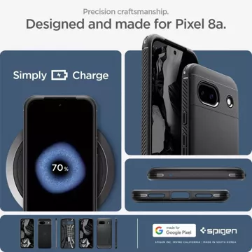 Etui Spigen Rugged Armor für Google Pixel 8A Mattschwarz