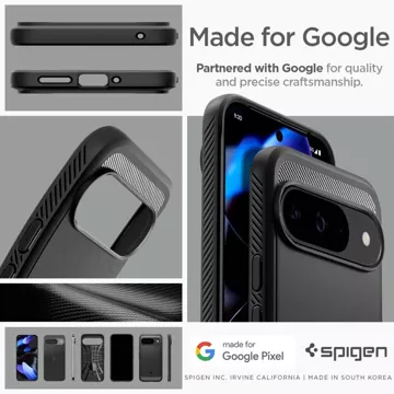 Etui Spigen Rugged Armor für Google Pixel 9/9 Pro Mattschwarz