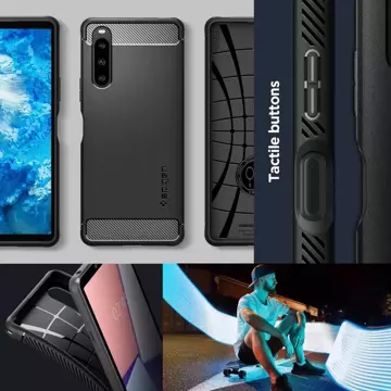 Etui Spigen Rugged Armor für Sony Xperia 1 V Mattschwarz