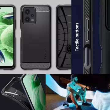 Etui Spigen Rugged Armor für Xiaomi Redmi Note 12 5G / Poco X5 5G mattschwarz