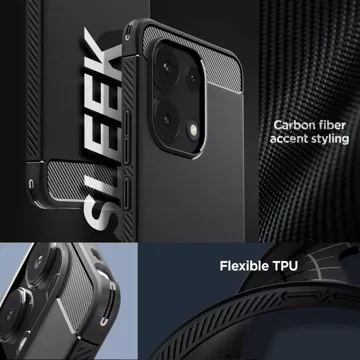 Etui Spigen Rugged Armor für Xiaomi Redmi Note 13 4G / LTE Mattschwarz