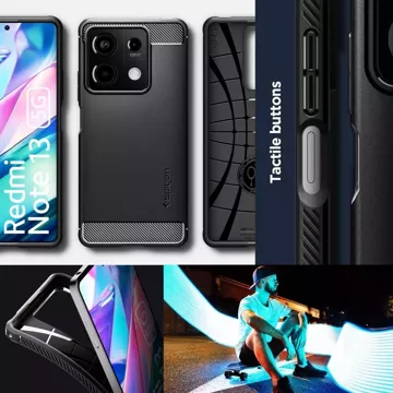 Etui Spigen Rugged Armor für Xiaomi Redmi Note 13 5G Mattschwarz