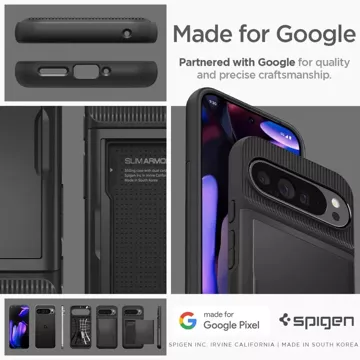 Etui Spigen Slim Armor CS für Google Pixel 9 Pro XL Schwarz