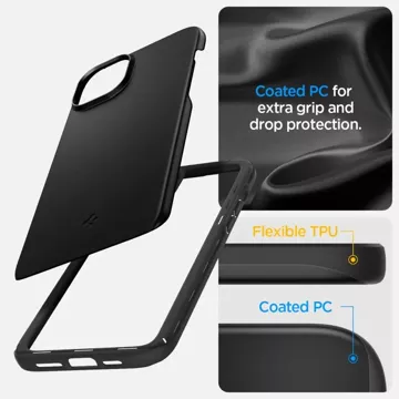 Etui Spigen Thin Fit für Apple iPhone 15 Plus Schwarz