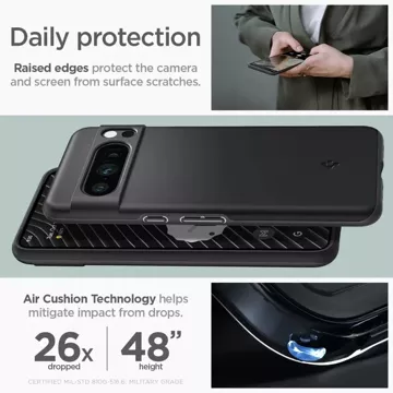 Etui Spigen Thin Fit für Google Pixel 8 Pro Schwarz