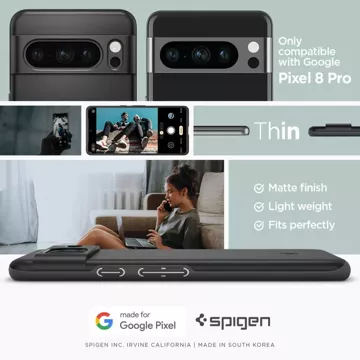 Etui Spigen Thin Fit für Google Pixel 8 Pro Schwarz