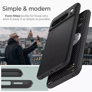 Etui Spigen Thin Fit für Google Pixel 8 Pro Schwarz