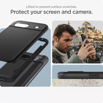 Etui Spigen Thin Fit für Google Pixel 8A Schwarz