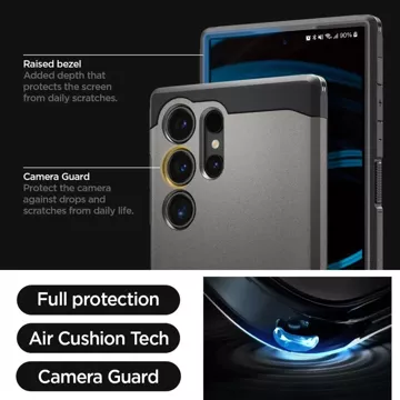 Etui Spigen Tough Armor für das Samsung Galaxy S24 Ultra Gunmetal
