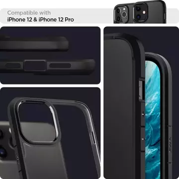 Etui Spigen Ultra Hybrid für Apple iPhone 12/ 12 Pro 6.1 Mattschwarz