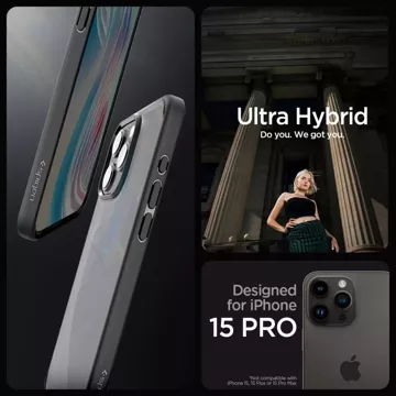 Etui Spigen Ultra Hybrid für Apple iPhone 15 Pro Frost Black