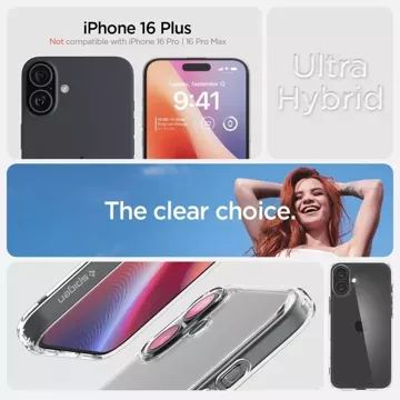 Etui Spigen Ultra Hybrid für Apple iPhone 16 Plus Crystal Clear