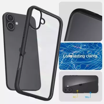 Etui Spigen Ultra Hybrid für Apple iPhone 16 Plus Mattschwarz