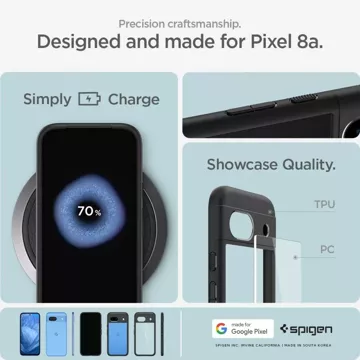 Etui Spigen Ultra Hybrid für Google Pixel 8A Mattschwarz