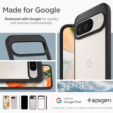 Etui Spigen Ultra Hybrid für Google Pixel 9/9 Pro Mattschwarz