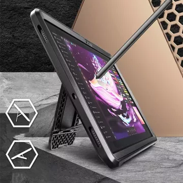 Etui Supcase Unicorn Beetle Pro für Samsung Galaxy Tab S9 FE Plus 12.4 X610 / X616B Schwarz