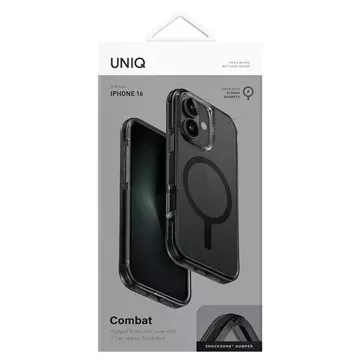 Etui UNIQ Combat für iPhone 16 6,1" Magclick Charging Czarny/Carbon Black