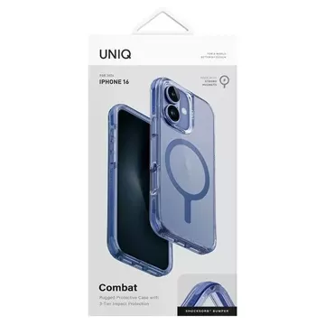 Etui UNIQ Combat für iPhone 16 6,1" Magclick Charging niebieski/pearl blue