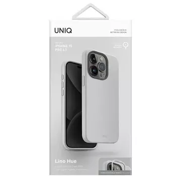 Etui UNIQ Lino Hue für iPhone 15 Pro 6,1" Magclick Charging jasnoszary/kreidegrau