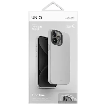 Etui UNIQ Lino Hue für iPhone 15 Pro Max 6,7" Magclick Charging jasnoszary/kreidegrau