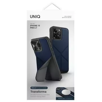 Etui UNIQ Transforma do iPhone 15 Pro Max 6,7" Magclick Charging niebieski/electric blue