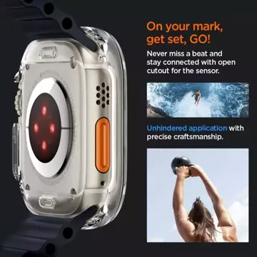 Etui für Spigen Ultra Hybrid für Apple Watch Ultra (49 mm) Crystal Clear