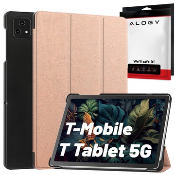 Etui für T-Mobile T Tablet 5G 10.36" Tablet-Hülle Alogy Book Cover Case Roségold