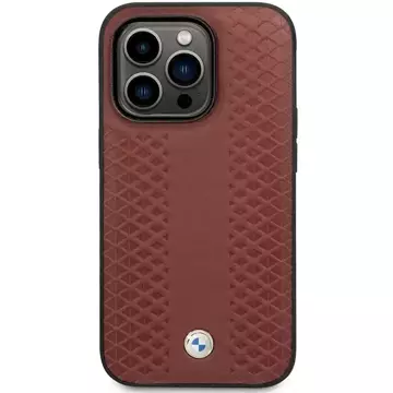 Etui für Telefon BMW BMHCP14X22RFGR für Apple iPhone 14 Pro Max 6,7" burgundy/burgundy Leather Diamond Pattern