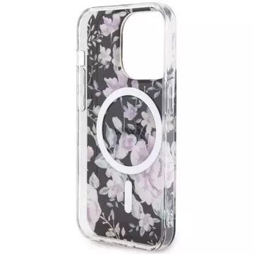 Etui für Telefon Guess GUHMP14LHCFWSK für Apple iPhone 14 Pro 6.1" Czarny/Black Hardcase Flower MagSafe