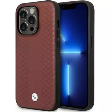 Etui für das Telefon BMW BMHCP14L22RFGR für das Apple iPhone 14 Pro 6,1" burgundy/burgundy Leather Diamond Pattern