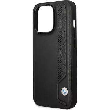 Etui für das Telefon BMW BMHCP14X22RBDK für das Apple iPhone 14 Pro Max 6,7" Czarny/Black Hardcase Leather Blue Dots