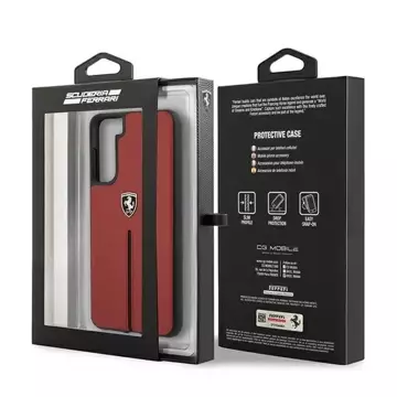 Etui für das Telefon Ferrari Hardcase für das Samsung Galaxy S21 Plus czerwony/red hardcase Off Track Leather Nylon Stripe