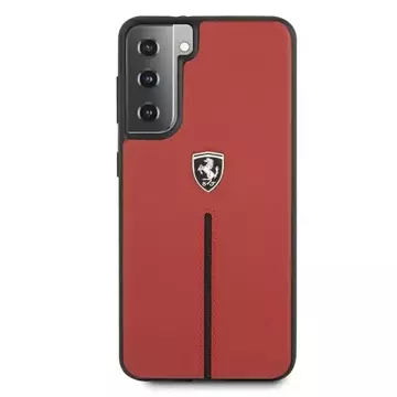 Etui für das Telefon Ferrari Hardcase für das Samsung Galaxy S21 czerwony/red hardcase Off Track Leather Nylon Stripe