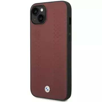 Etui na telefon BMW BMHCP14S22RFGR für Apple iPhone 14 6,1" burgundy/burgundy Leather Diamond Pattern