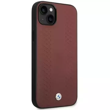 Etui na telefon BMW BMHCP14S22RFGR für Apple iPhone 14 6,1" burgundy/burgundy Leather Diamond Pattern