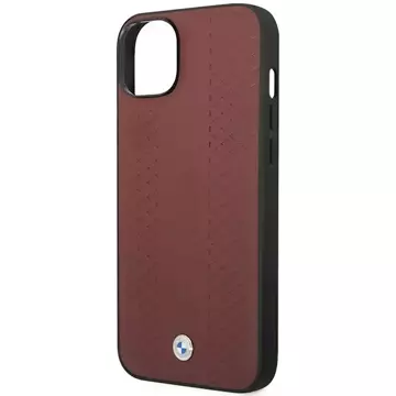 Etui na telefon BMW BMHCP14S22RFGR für Apple iPhone 14 6,1" burgundy/burgundy Leather Diamond Pattern